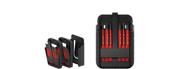 Набор бит slimBit electric шлиц, Phillips, Pozidriv, PlusMinus/Pozidriv, TORX®, 12 шт Wiha (43162)