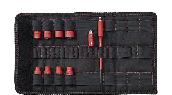 Набор TorqueVario®-S electric, торцевые головки 1/4 ", 10 пр. в сумке Wiha (43466)