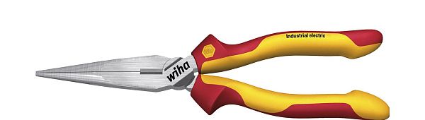 Плоскокруглогубцы с режущей кромкой Industrial electric 160 мм VDE в блистере Wiha (38857)
