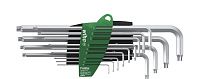 Набор штифтовых ключей в держателе ProStar TORX® титаново-серебристых 13 шт. Wiha (39105)