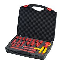 Набор изолированных ключей с трещоткой 1/2" 20 предм. в чемодане Wiha (43024)